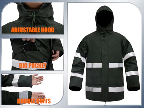 Rizzon Rain Suits for Men Women Waterproof Heavy Duty Rain Gear Hi-Vis Rain Jacket & Pants for Fishing, Camping2