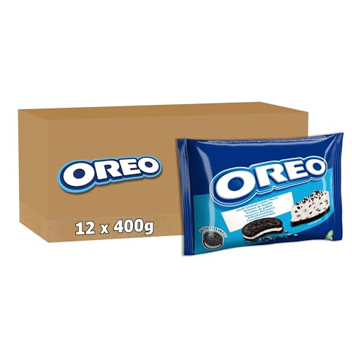 OREO - Brisures de Biscuits Oreo - Avec Crème - Topping Idéal pour Desserts et Glaces - Lot de 12 Sachets de 400 g