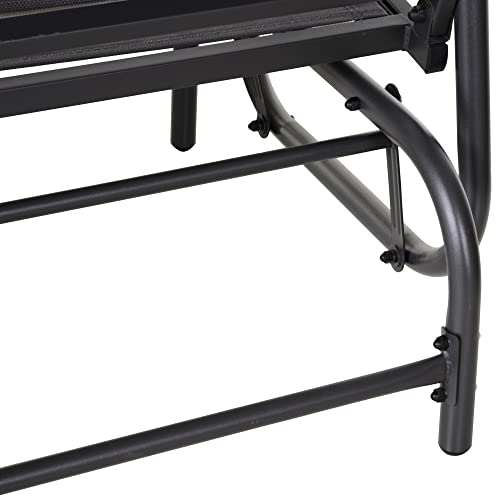 Outsunny 2-Person Outdoor Glider Bench Patio Double Swing Rocking Chair Loveseat W/Power Coated Steel Frame For Backyard Garden Porch, Grey #TOP7