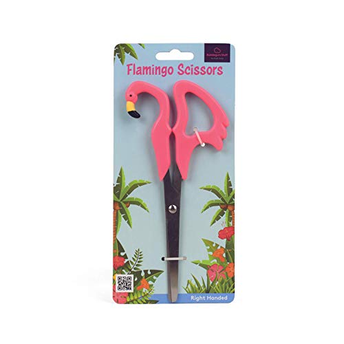 Bubblegum Stuff - Flamingo Scissors | Pink Plastic Handled Animal Scissors with 4 Inch/10cm Steel Blades | Suitable for Right-Handed Adults - Stationery and Office Supplies
