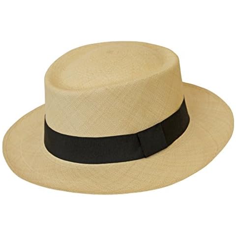 Tumia - Fino Dumont Style Panama - Premium Quality - Natural with Black Band. 58cm Cover