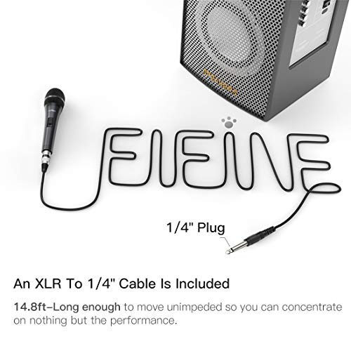 FIFINE Wired Microphone for Amplifier/Speaker,Handheld Dynamic Mic for DJ, Karaoke, Plug in Microphone with Cord for Singing, Vocal Recording-K6 - Image 3