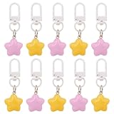 Framendino, 10 Pack Cute Star Keychains Lovely Chubby Key Chains Key Ring