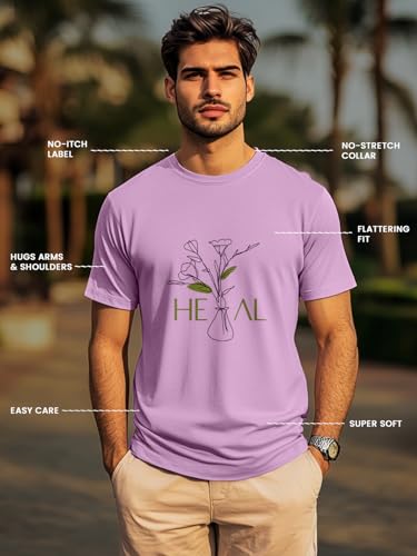 Image of NOBERO 100% Cotton T Shirts for Men Stylish | Regular Fit | Graphic Printed T Shirts for Men 180 GSM Combed Cotton | Round Neck Half Sleeve