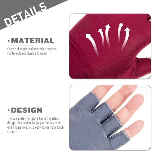 Guantes de ciclismo de media caña elásticos con protección solar UV de mujer 4