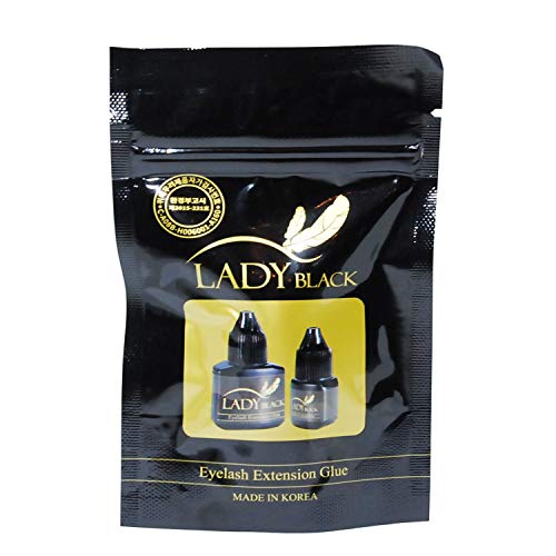 Adhesivo Pestañas para Extensiones de Pestañas - Profesional - Ultra Fuerte Halt- Largo Durabilidad - Diversos Variedades - Negro - 5ml (Lady Black)