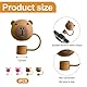 FloralGrace 4 Pack Capybara Strohhalmmanschette Abdeckung, Silikon Strohhalmmanschette Schutzabdeckung mit Niedlichen Capybaras Kinderzubehör