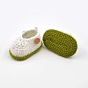 LOVE CROCHET ART Double Layer Crochet Baby Girls Booties Green gallery image