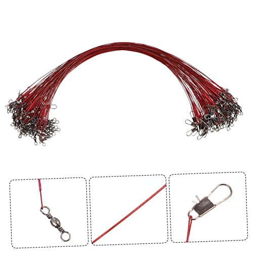 100 piezas de líderes de alambre para pesca con accesorios rojo miniatura 6
