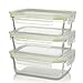 Komax Oven Safe Rectangular Glass Food Storage Containers – Microwave & Freezer Safe - Airtight Lunchbox with Snap Locking Lids - BPA FREE - 3 Piece Set (35 oz)