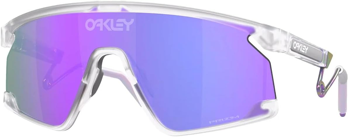 Oakley BXTR Metal Sunglasses Matte Clear with Prizm Violet Lens
