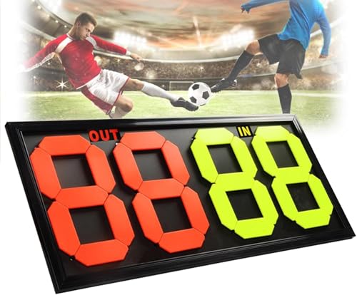 Tablero de sustitución para fútbol con pantalla doble 4 dígitos miniatura 1