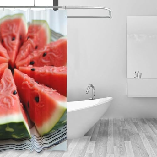 Rideau de douche imprimé pastèque réaliste style champêtre - 6