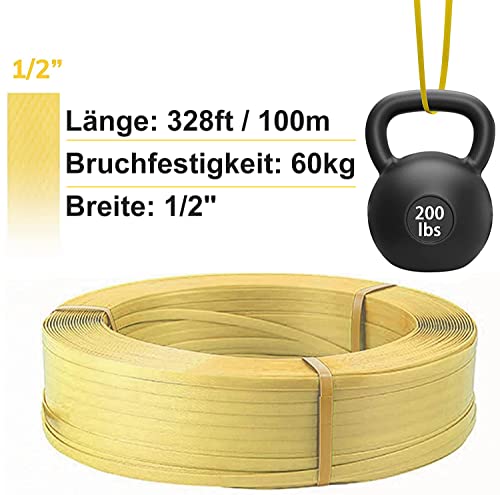 Foto von Anmas Power Manuelle PET/PP-Umreifung Verpackungsmaschine Verpackungswerkzeug für 12-16 mm Umreifung,100 m Spannriemen,5 Stück,Polyester-Polypropylen-Gurtband