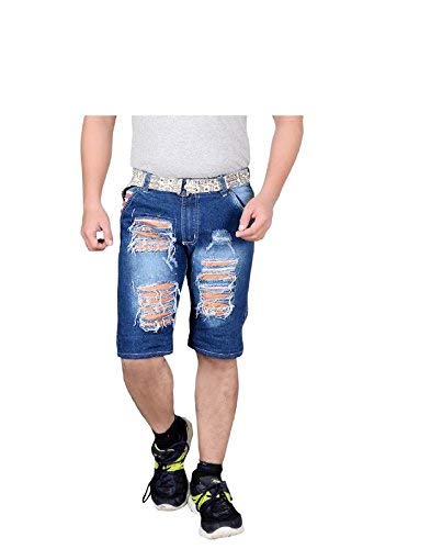 magic Men's Distressed Cotton Denim Shorts-picture-21