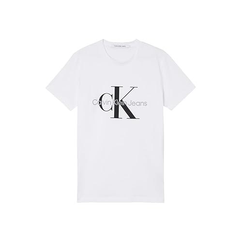 Calvin Klein Core Monologo Slim Tee J30j320935 Magliette a maniche corte, Bianco (Bright White), M Uomo