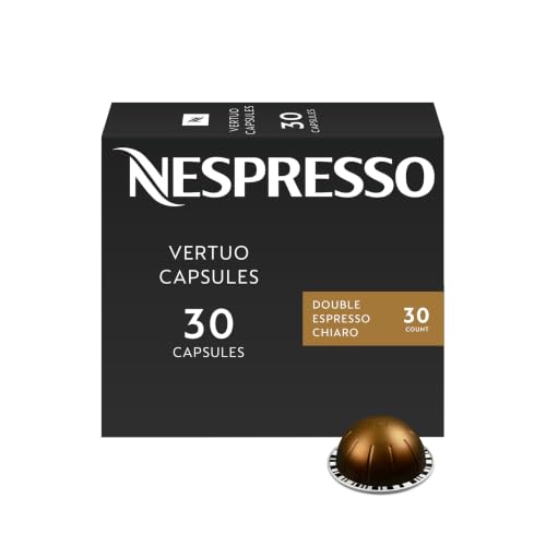 Nespresso Vertuo, Double Espresso Chiaro, Dark Roast, 30-Count Pods
