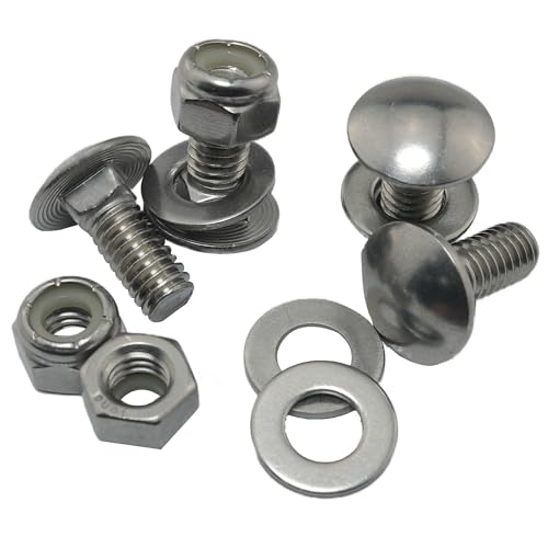 Image of 4 Sets Anti Slip Shoe Bolts 5 /16-18 3 /4 Stainless Steel Round Head Carriage Bolts Snow Blower Skid Shoe Mounting Bolt Kit for Home and Outdoor Use Carriages Door Frames