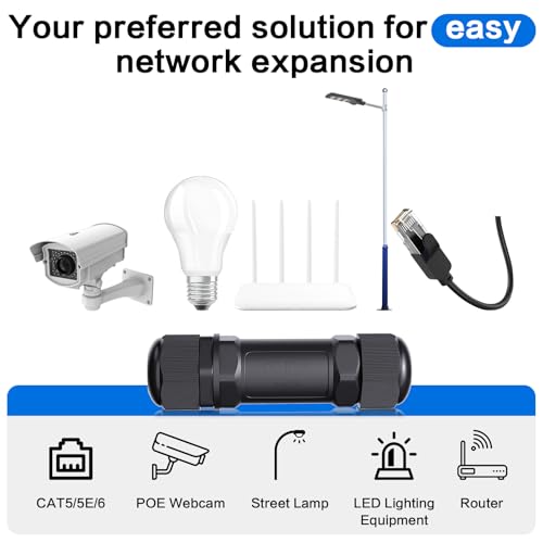 Conector RJ45 Acoplador Impermeable IP68 3-Pack miniatura 4
