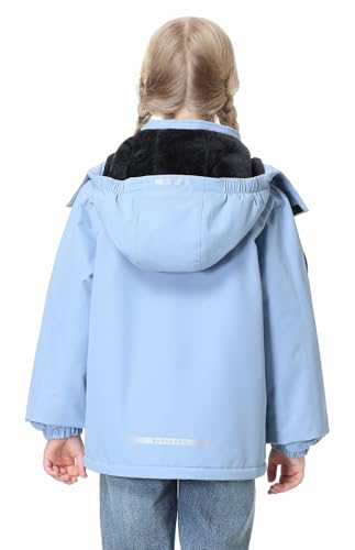 Image of Kid's Ski Jacket Waterproof Winter Coat Boy's and Girl's Fleece Snowboarding Jackets with Detachable Hood