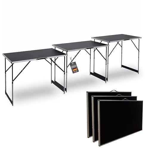 HEWATN 3-Teiliges Multifunktionstisch Set Klapptisch Höhenverstellbar für Heimwerken Camping Feiern Picknick Tapeziertisch Stabil Faltbar Tisch 100x60 cm Transportabel