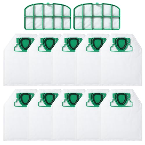 BUCOMTU 10 bolsas de aspiración aspiradoras para Vorwerk Kobold VK200 FP200 con 2 filtros, bolsas de recogida de polvo no tejidas