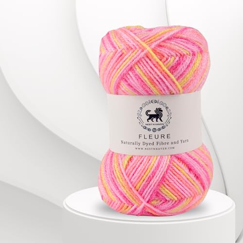 Image of Nestnhaven Acrowools Fleure Hand Knitting and Crochet Yarn. Pack of 1 Ball - 100gms. Shade no - NNHF (Multicolor19) | (900 Gm)