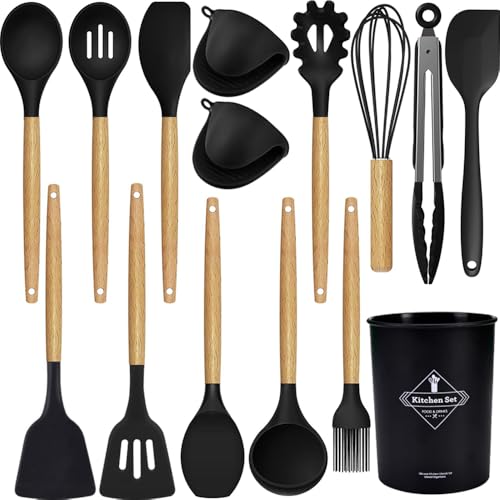 15-Piece Silicone Wooden...
