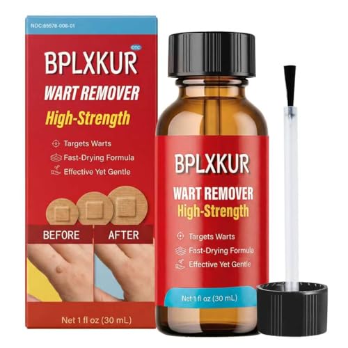 BPLXKUR Wart Remover Gentle OTC with Natural Plant Extracts Fast-Acting Effectively Removes for Common Warts and Plantar Warts with Precision applicator & 12 Waterproof Patches
