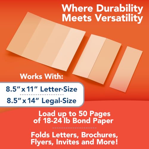 Martin Yale P7500 Paper Folding Machine - Automatic Feed Tabletop 4000 Sheet/Hour Letter, Half, ZFold, Double Parallel, for Offices, Mailrooms, Business, Folds 8.5″ x 11″ & 8.5″ x 14″ 20lb Bond Paper