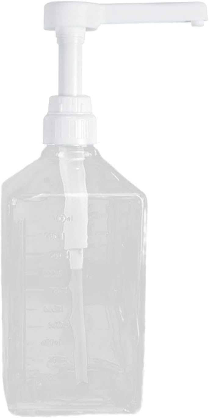 predolo Syrup Dispenser with Pump Honey Jar Square Transparent Container Home Commercial Use Maple Syrup Bottle for Coffee Station