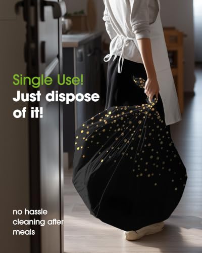 Image of Pureegg Plastic Table Cloth Disposable 54x108 Inch 20 Pack, Black Gold
