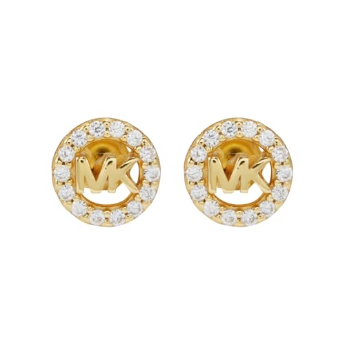 Michael Kors Women's Premium Kors MK Gold-Tone Sterling Silver Logo Stud Earrings, MKC1727CZ710