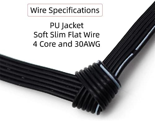 NFHK 13cm USB 2.0 Type-A Male to USB-C Type-C Up Down Angled 90 Degree Data Flat Slim FPC Cable for FPV & Disk & Phone
