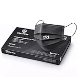 CRAZYCHIC - x51 Masque Chirurgical Médical NOIR Type IIR - Certifié CE Norme EN14683 - Masque Jetable 3 Plis Protection Respiratoire - Haute Filtration EFB99% - Lot de 51 pièces