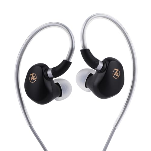 Image of 7HZ G1 in-Ear Monitor, 10mm DLC Dynamic Driver IEM Wired Earbuds, HiFi Headphones with Detachable OFC Silver-Plated Cable for Gaming and Music Audiophiles (with Mic, Black) | with Detachable OFC Silver-Plated Cable, Ergonimic In-Ear Earphones for Gaming & Music Audiophiles (with Mic, Black)