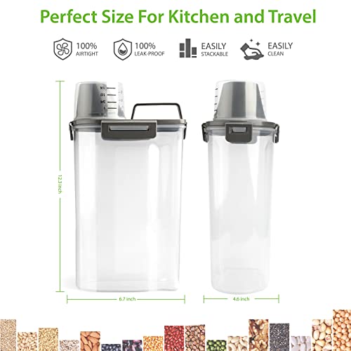 Viretec UI-FC-3G Rice Airtight Storage Container, 3 To 5Lbs Cereal Dry Food Flour Bin, Pet Dog Cat Food Dispenser With Measuring Cup, Bpa Free Clear Plastic Kitchen And Pantry Organization Bin thumb #3
