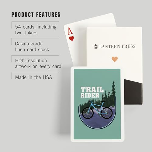 Baraja de naipes Lantern Press Trail Rider Poker 52 cartas miniatura 3