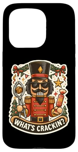 クリスマス くるみ割り人形 Whats Crackin 面白い クリスマス ナッツクラッカー スマホケース iPhone 15 Pro 用