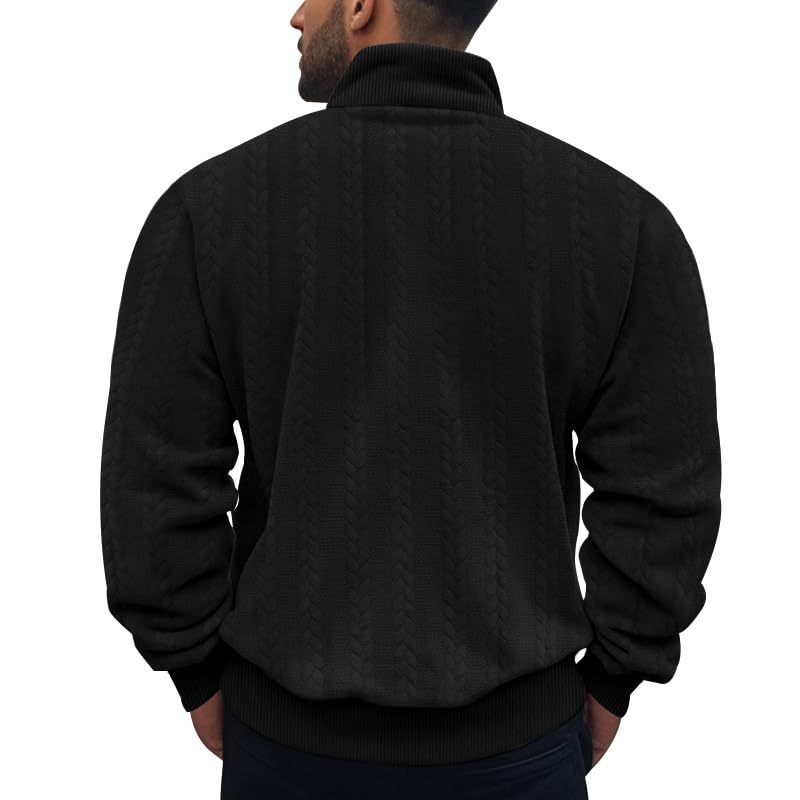 Mens Quarter Zip Pullover Long Sleeve Classic Mock Neck Sweatshirt Casual Outdoor Quater Zip Pullover Men2