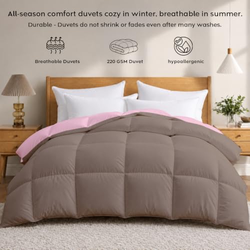 Image of AYKA Reversible Comforter 220 GSM Microfiber Reversible AC Comforter /Blanket for Winter /Quilt /Dohar /Duvets for King Size Blanket /Comforter Double Bed (Mocha & Cameo, 60 * 90 inch)