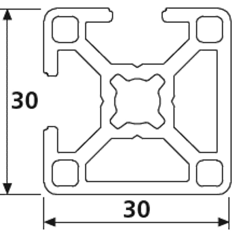 Gal Industrial Profilato In Alluminio 30x30 Mm | Profilo Da 100 Cm - Foto 10