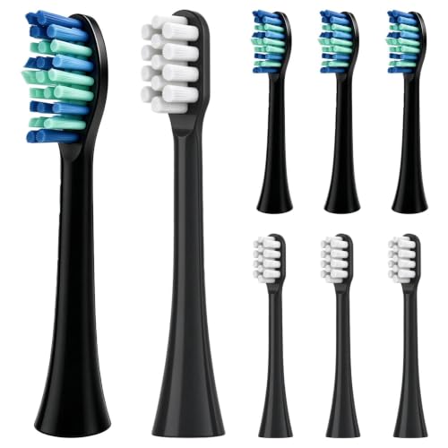Image of Replacement Heads for Kuicur Toothbrush, 8 Pack(Black Firm Soft)