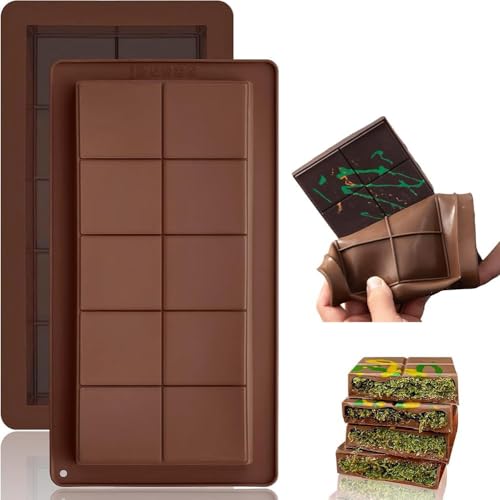 LAIZIHUI 2 Pezzi Stampi Cioccolatini, Stampo Per Cioccolato Dubai, Stampo Per Torrone In Silicone, Stampo Antiaderente Per Cioccolatini Per Alimenti. (2 Pezzi)