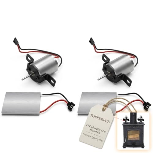 TOPPERFUN 2 PCS Fireplace Fan Motor, Power Generation Sheet Universal Thermoelectric Generator Module, Heat Powered Stove Blower Repair Parts for Wood Log Burning Stove, Stable Airflow Accessories