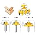 TOTOWOOD 45 Degree Lock Miter Router Bit 3-Piece Set, for 31/64