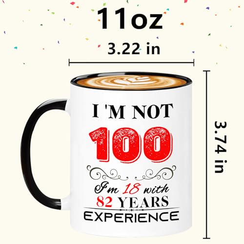 100th Birthday Mug for Women Men, 1926 Turning 100 Year Old Birthday Gifts for Mom, Dad, Grandma, Grandpa, Wife, Husband, Uncle, Aunt, Sister, Best Friends, Coworkers, Her, Him, 11oz Coffee Cup by ERYUWOZA - Image 4