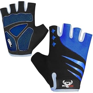 BEAST RAGE Gants de Cyclisme Demi-Doigts pour Homme et Femme, rembourrés en Gel, antidérapants, Absorbant Les Chocs, Gants de Gym, Gants de VTT Respirants pour VTT