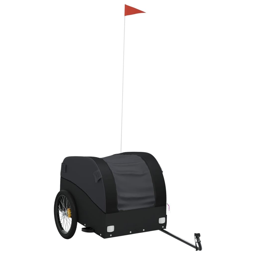 Fahrradanhänger Schwarz 45 kg Eisen, Fahrrad-Lastenanhänger, Fahrrad-Großlastwagenanhänger, Fahrrad-Lastenwagen, Fahrrad-Lastenwagen, Radfahren, Camping, Gepäckaufbewahrung, Träger, Transport