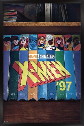 Trends International Marvel Animation X-Men '97 (2024) - VHS One Sheet Wall Poster, 22.4L x 14.7W, Black Framed Version
